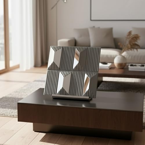Image of Kayra Decor 3D PVC Wall Panels - Silver Abstract Mirror Design, 19.7 inch x 19.7 inch (Pack of 40) | Covers 107.60 Sq. Ft. |
