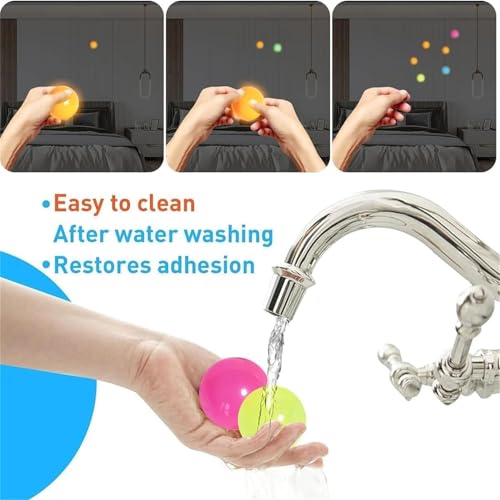 Glows in The Dark Sticky Balls, Bounce Back to You, Glow in The Dark Sticky Balls That Stick to The Ceiling, Sticky Glows Stress Balls Fidget Toys, Stress Balls for Kids and Adults (4Pcs)