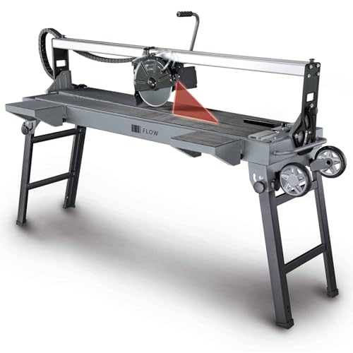 FLOW Fliesenschneider FAYK4700 | 1200mm Schnittlänge | 40mm Schnitthöhe | Tischgröße 1377 x 400mm | Ø230mm Trennscheibe | 230V 1200W | schwenkbarer Schneidkopf | Tauchfunktion | Wasserbehälter 40L