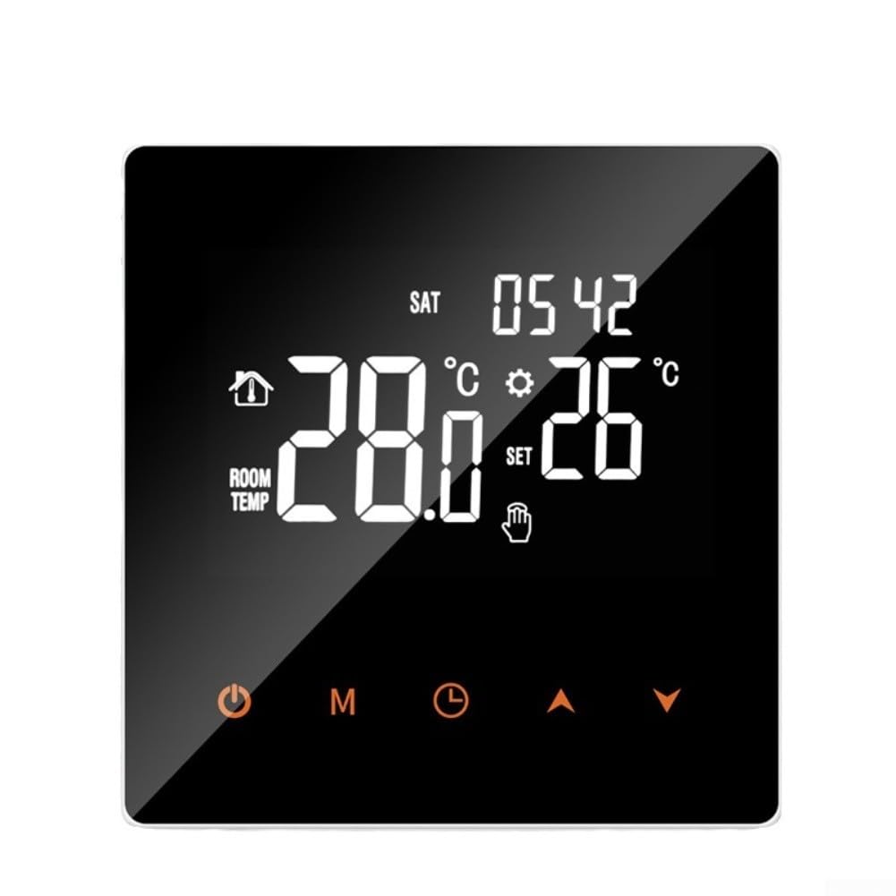 Thermostat Numérique pour tuya pour Chauffage au pour sol - Écran LCD Tactile Rétroéclairé Contrôle Vocal pour alexa Google Home Précision ±1°C 86x86mm(Electric heating)