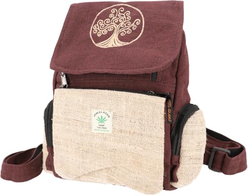 Sac à dos ethnique en chanvre vert GURU SHOP 35x25x12 cm sac en tissu