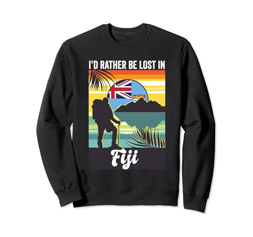 Preferirei essere perso nelle Fiji Viaggio Souvenir Vacation Tour Felpa