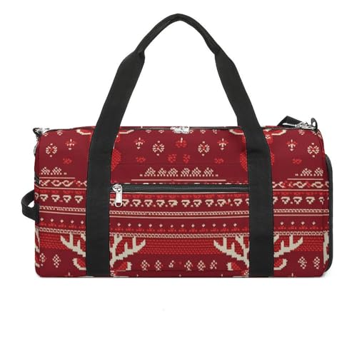 Sac de sport léger motif cerf rouge blanc en taille unique pour homme et femme