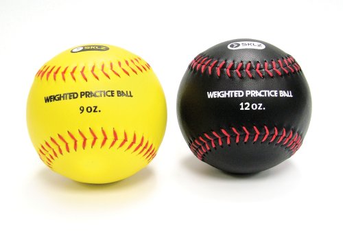 SKLZ Weighted Softballs 2-Pack (Yellow 9 oz, Black 12 oz)