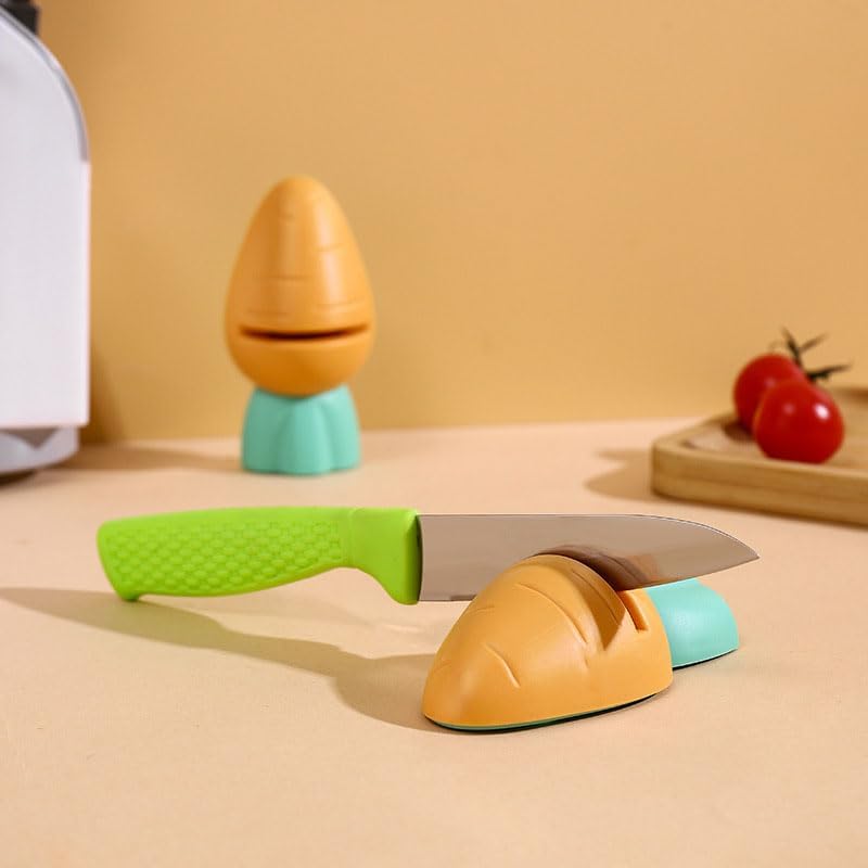 3Pcs Multifunctional Sharpening Stone Quick Sharpener Cute Carrot Mini Orange Kitchen Gadgets image 4