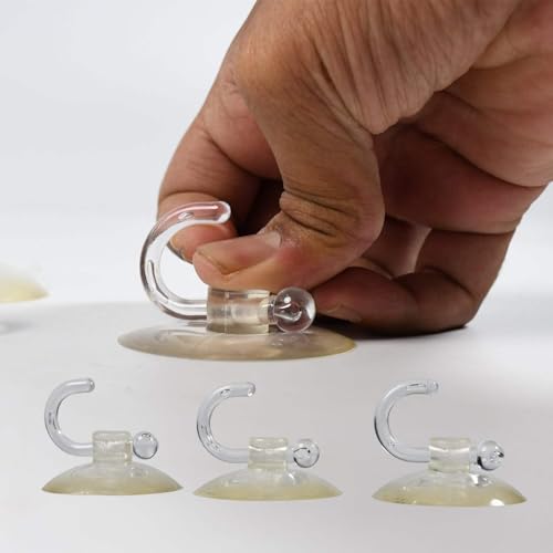 Image of Transparent Rubber Vacuum Sucker Hooks for Glass,Mirror | Hanger Strong Suction Cup Bathroom Kitchen Window Wall Accessorie(Pack of 3)
