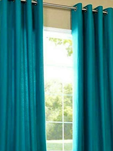 Image of Home Sizzler Long Crush 2 Piece Blue Long Door Curtain, 9 feet