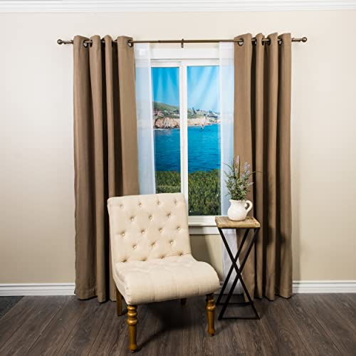 Decopolitan 5/8" Classic Ball Double Curtain Rod Set, 86 To 128 Inches, Dark Bronze #TOP3