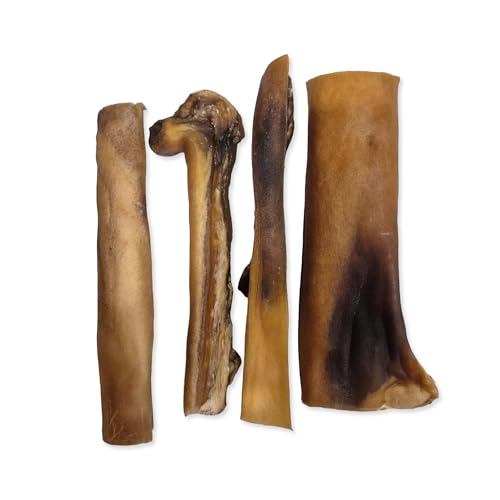 Eco Natural - 1 kg Rinderkopfhaut für Hunde 15cm - Naturkauartikel & Kausnack - Getrocknete Rinderhaut Extra Hart & Proteinreich - Langhaltender Kauknochen für Große Hunde