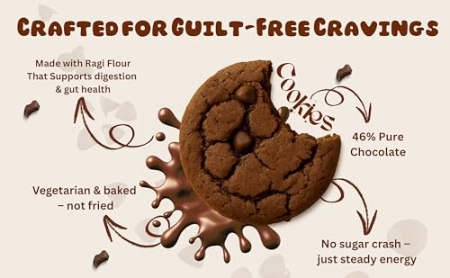 Image of Soul Bakes Double Choco-Chip Baked Cookies | Made with Ragi & Pure Chocolate | No Maida, No Palm Oil, No Refined Sugar | Healthy Cookies | 125 g (pack-2)