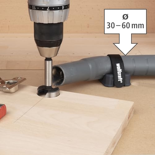 wolfcraft Slanghouder voor stofzuigers I 6891000 I Voor stofvrij werken op alle tafels met boorgaten van 20 mm - Afbeelding 5