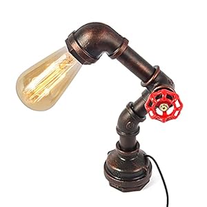 Tafellamp vintage retro industriële lamp steampunk waterbuis E27 metalen bureaulamp antieke ijzeren basis bureau licht…