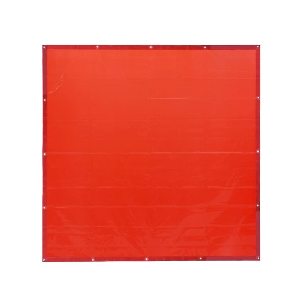 Welding Curtain Screen 6 x 6 ft Flame-Resistant Vinyl Hanging Shield with UV Protection Level 6 for Workshop and Industrial Safety, Red