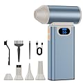 Metal Electric Compressed Air Duster, 300000RPM High Speed Rechargeable Air Blower&Pump for Leaf Blower with Digital Display, 4-Speed Modes-Brushless Motor Mini PC Dust Cleaner with Light(Beige)