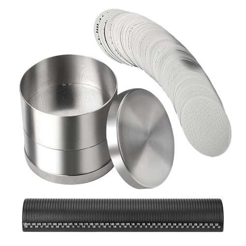 HMWOKPOT Professional Diamond Grading Sieve Set Diamond Sorting Sieve (Diameter 48/65/80mm) Stainless Steel Gemstone Size Sieve for Jewelry Store,80mm Large