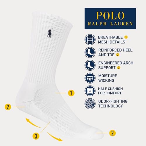 POLO RALPH LAUREN Men's Performance Crew Socks 6 Pack2