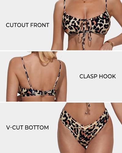 SUUKSESS Women High Waisted String Bikini Sets Sexy Two Piece Cutout Swimsuits3