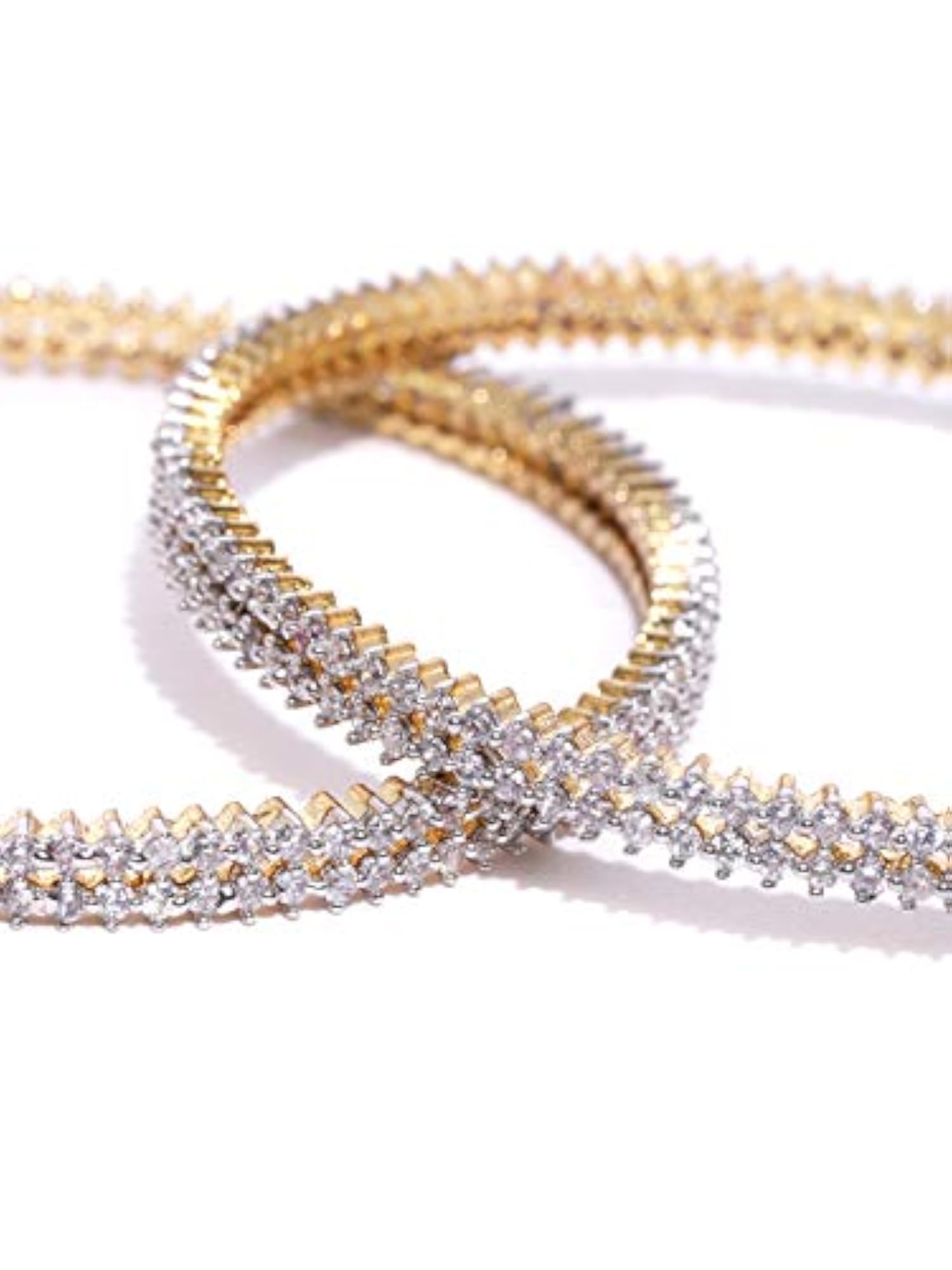 Plated American Diamond Bangle Set