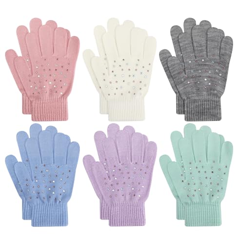 TAGVO 6 Paar Winter Magische Handschuhe, Kinder Dehnbare Warme...