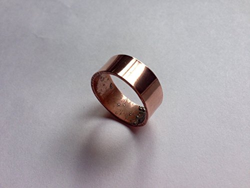Copper, Gold brass, sterling silver Wedding Band, Wide Copper Band Ring, Men, Women, Eco Reclaimed Recycled Handmade Hand Forged Copper Ring, Rustic, Minimalist Ring secret message made to order
