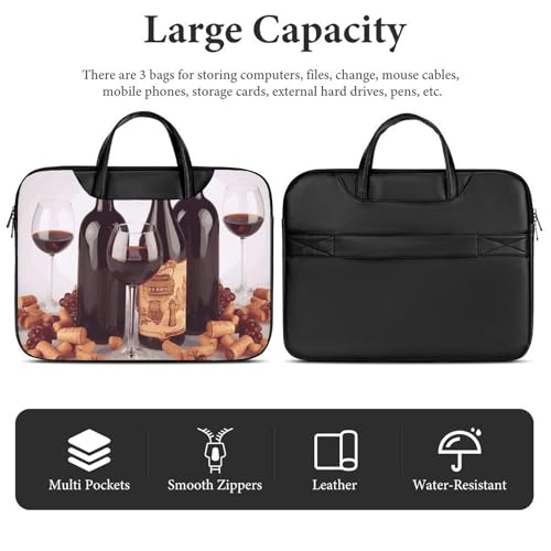 Maletín para laptop de 17 pulgadas impermeable rojo vino miniatura 5