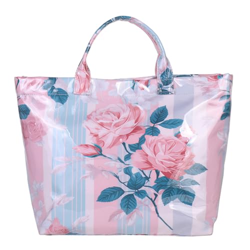 Image of PVC Tote Bag for Women Waterproof Plastic Jelly Tote Letter Print Hobo Handbag for Travel, Gift