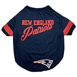 Pets First NFL New England Patriots Dog & Cat Striped T-Shirt, Medium. Football Pet Shirt for NFL Team Fans. Durable & Cute Sports PET TEE Shirt Outfit