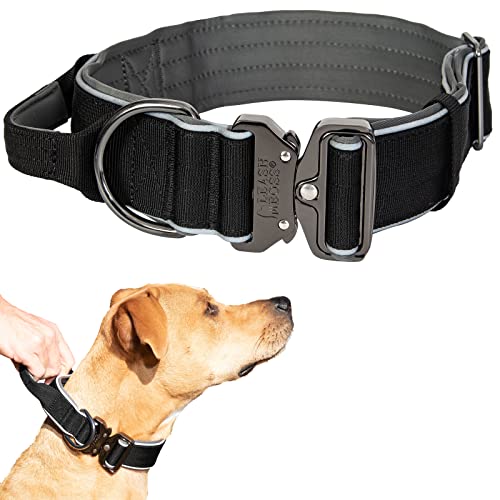 Leash Boss Tactical Dog Collar - Dog Collar with Handle Heavy-Duty Adjustable Military K9 Collar with Quick Release Buckle and Handle - for Training