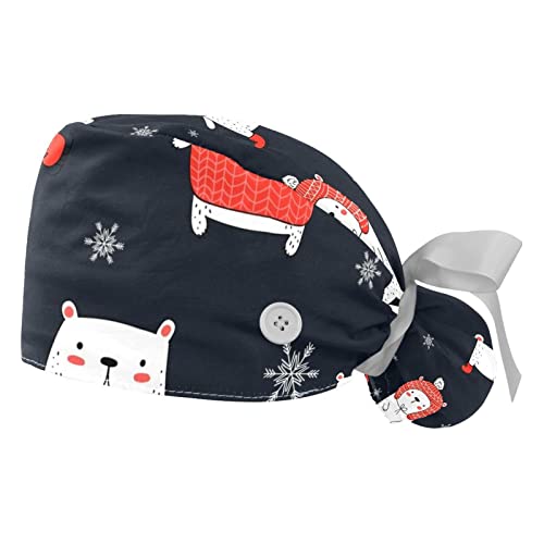 Chapeaux bouffants Ours JDEZ : lot de 2 casquettes de travail ajustables mixtes
