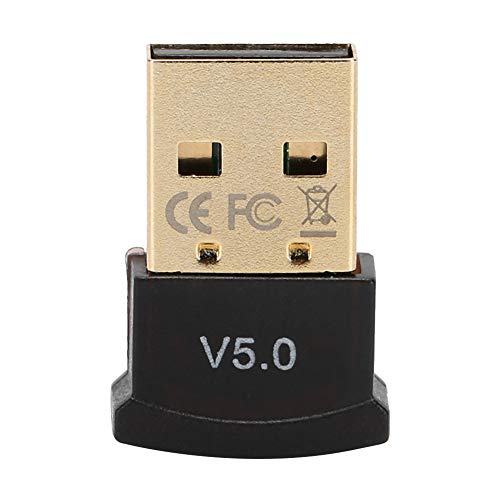 Receptor Bluetooth 5.0, emisor y receptor de audio inalámbrico portátil y ligero, adaptador de audio estéreo USB inalámbrico, receptor de emisor de modo dual para TV PC (negro)