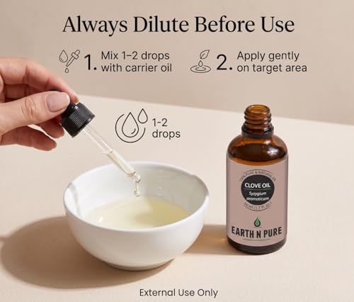 Image of Earth N Pure Clove Bud (Laung) Essential Oil for Teeth, Skin and Aromatherapy | 15 Ml