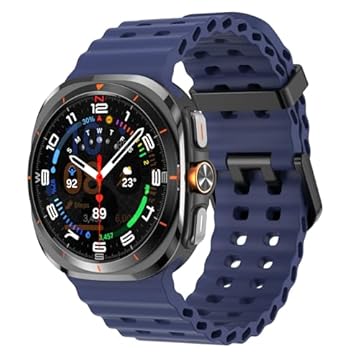 Pulseira de silicone esportiva ajustável para Samsung Galaxy Watch Ultra de 47 mm (azul marinho1)