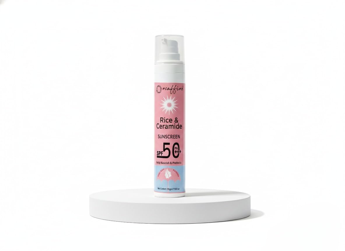 Rice & Ceramide Dewy Sunscreen SPF 50 PA+++ Transparent, Ultra lightweight gel cream | No White Cast, Water & Sweat Proof | For Dry & Sensitive Skin Types-image-48