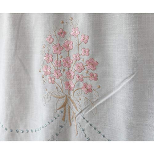 Cortinas de cafetería con bordados florales para colgar en ventanas de cocinas o baños 8