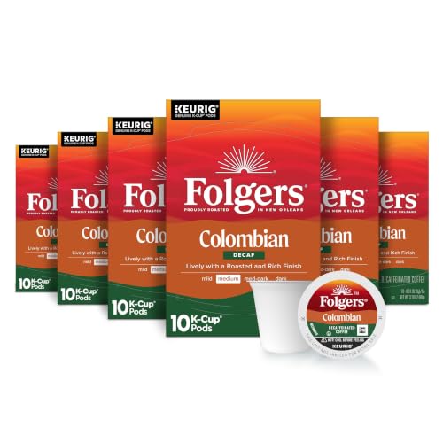 Folgers Colombian Decaf Coffee, Medium Roast, Keurig K-Cup Pods, 60 Count - image 1