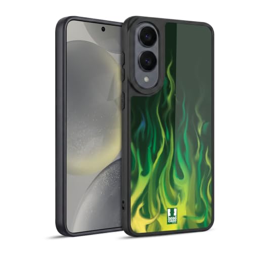 Coque de protection Samsung S25 Edge Flamme Verte pour motards et sportifs