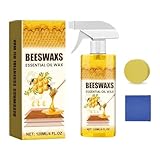 Bienenwachs Holzpolitur Spray 120ml   Natürliche Holzpflege & Möbelpolitur für Massivholz, Kratzerreparatur und Auffrischungsspray inkl. Schwammn & Tuch