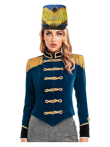 Chaqueta terciopelo de manga larga estilo ringmaster con sombrero de copa 3