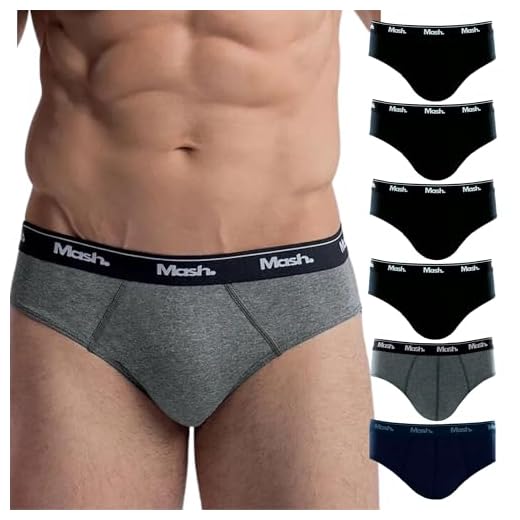 Kit 06 Cuecas Slip Mash Algodão Masculino Adulto | 4 Pretas - 1 Mescla Escuro - 1 Marinho | GG