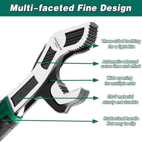 Image of Adjustable Wrenches Multi-function Universal Magic Wrench CR-V Steel,Pipe Wrench Set 6 and 10-Inch 15MM-35MM(2PCS)