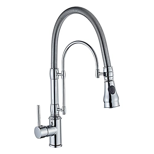Grifo de cocina extraíble monomando de arco alto con grifo de lavandería
