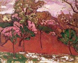 Peinture à l'huile paysage de printemps Bela Ivanyi Grunwald toile décoration murale 36x48