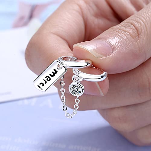 Cerceau d'oreille double trou avec lettre en zircone cubique pour femme