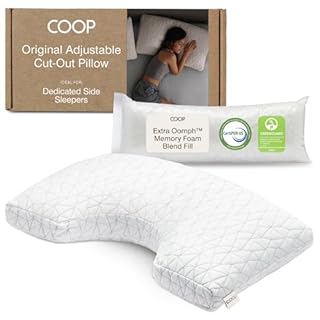 Coop Home Goods Original Cut-Out Adjustable Pillow, Queen Size Bed Pillows for Neck & Head Support, Memory Foam Pillows - Medium Firm for Side Sleeper, CertiPUR-US/GREENGUARD Gold