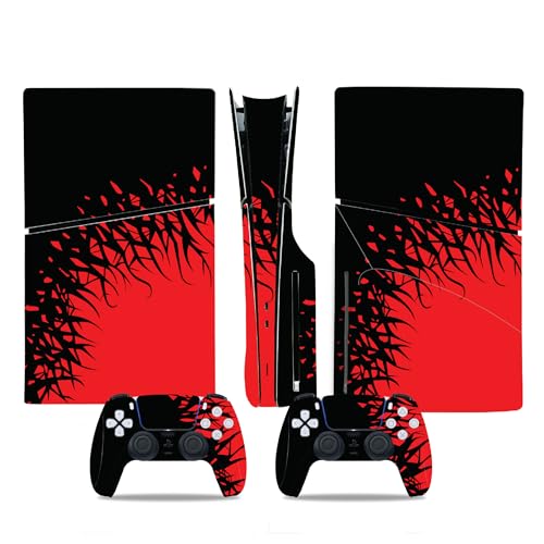 Standard Console & Controller Wraps for PS5 – Premium Vinyl Skins (Red Blood, Slim Disc Version)