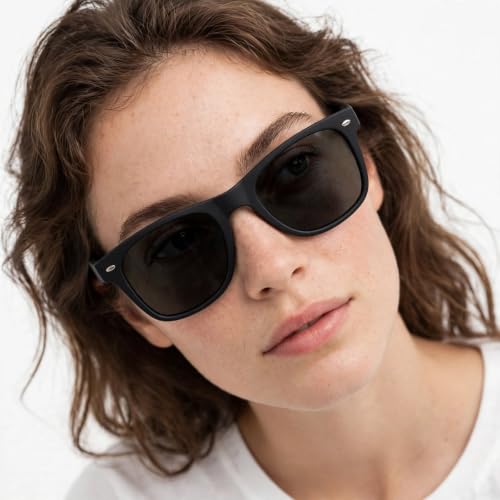 Image of Unisex Stylish Round Sunglasses | TAC Polarized Lens | 100% UV Protection | Men & Women Driving Bikes, Outdoor Sports, Hiking & Travel Eyewear (black sunglass)