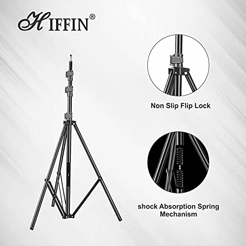 Image of HIFFIN Light Stand Kit - 9 feet (2 Light Stands) Metal Colour Black 9 feet, Portable & Foldable, Indoor & Outdoor Shoot, Heavy Duty, Photography & Videography
