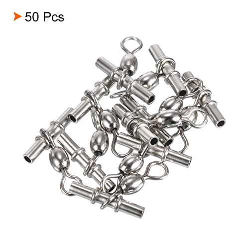 PATIKIL Sleeve Swivel, 50Pcs 88lb Stainless Steel Cross Line 3 Way Fishing Terminal Tackle, Silver - Image 3
