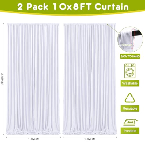Cortinas Fondo Blanco Wokceer 2 Pack 10x8FT miniatura 2