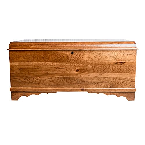 46" Cedar Hope Chest with Waterfall Top â€“ Amish Cedar Chest w/ Anti-Slam Hinges â€“ Hope Chest with lock â€“ Blanket Chest - Cedar Chests and Trunks for Blankets (Rustic Hickory Wood, Boston Stain, 46" Long)